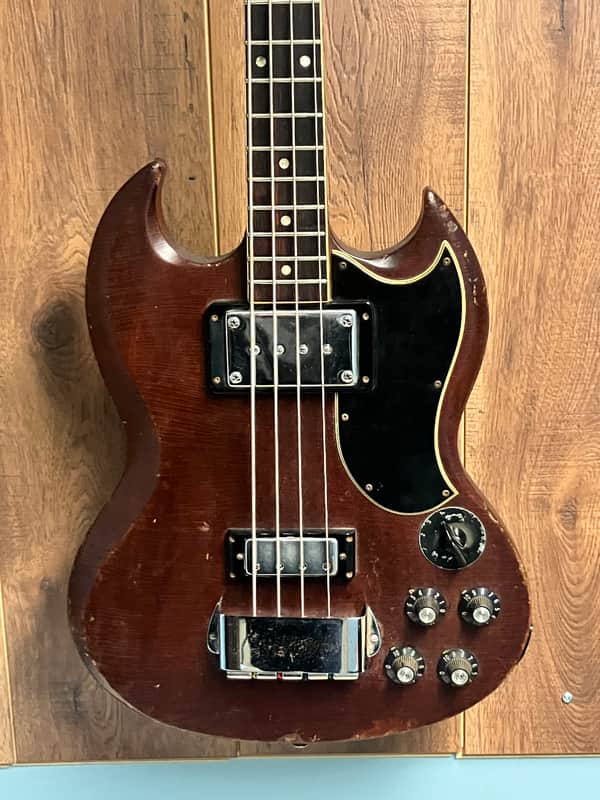 Gibson EB-3 Vintage SG Bass 1969 Walnut headstock repair EB3 image 1