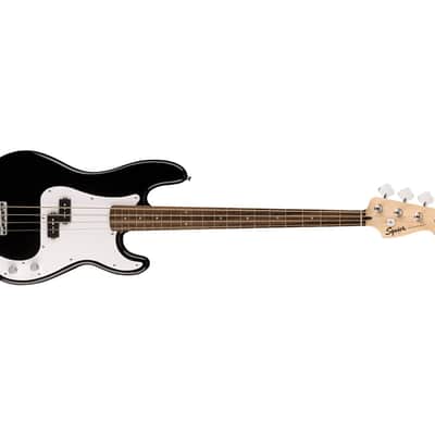 Used Squier Sonic Precision Bass Electric Guitar - Black w/ Laurel FB image 6