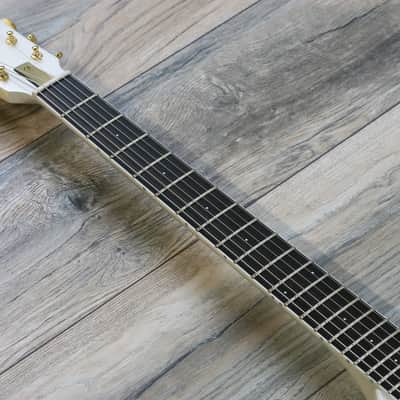 Rare! Dunable Asteroid Flying V  Limited 1 of a kind Psycho Guitar Las Vegas 2018 White (2274) image 6