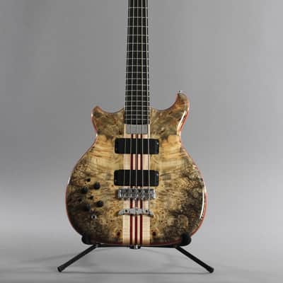 2016 Left-Handed Alembic Mark King 5 Deluxe Buckeye Burl ~Side LED's~ image 3