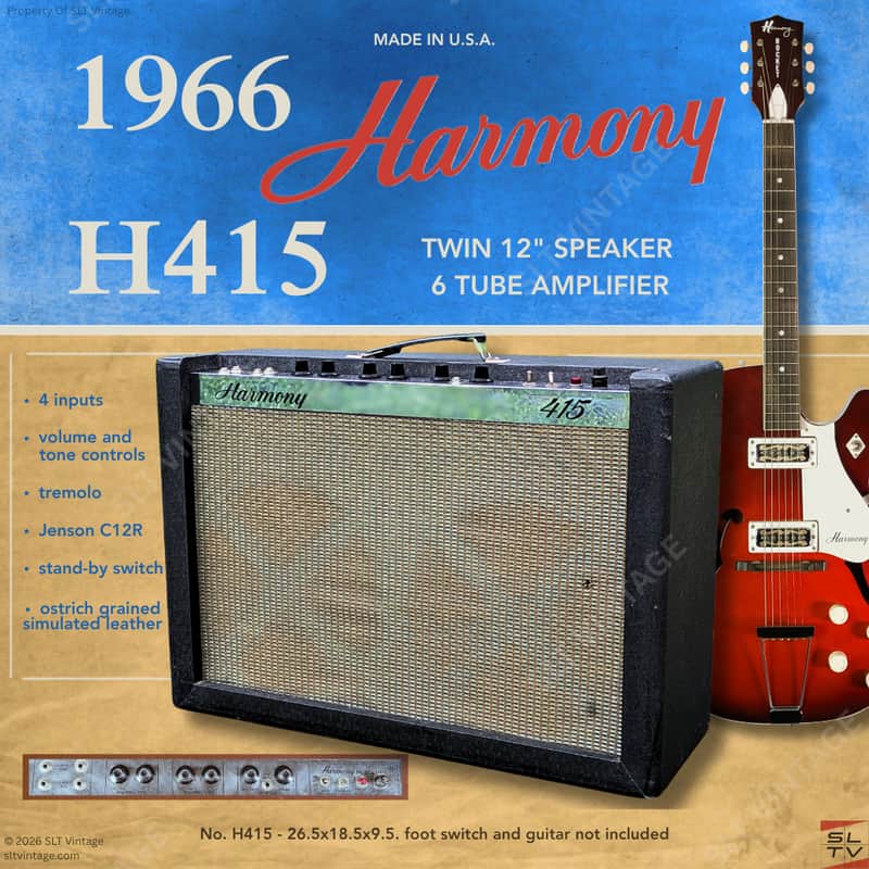 1966 Harmony H415 Amplifier – Vintage 2x12 Tube Workhorse image 1