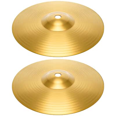 2 Pieces 8-Inch Splash Cymbal Classic Drums Cymbals Percussion Instrument Golden Practice Drum Cymbal for Drum Set image 8