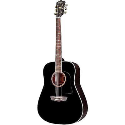 Washburn WD100DLBK Apprentice Dreadnought Mahogany Top & Neck 6-String Acoustic Guitar w/Gig Bag image 2