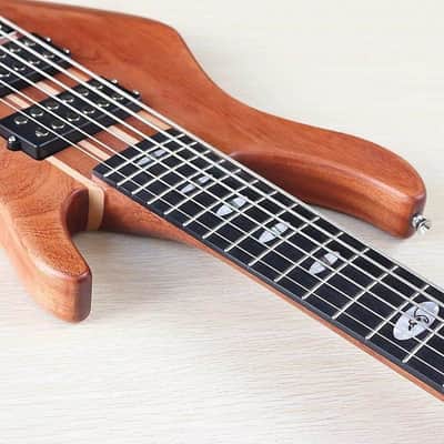 6 String Electric Bass, Sapele Wood Body, Maple Neck, 24 Frets Fretboard image 2