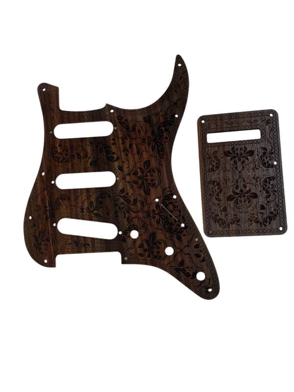 Rosewood SSS Guitar Strat Style Pickguard with Back Plate image 1