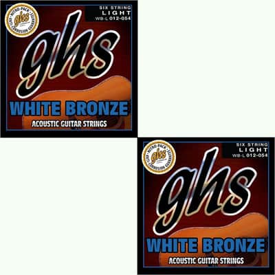 GHS Guitar Strings 2-Packs Acoustic White Bronze True Light 12-50