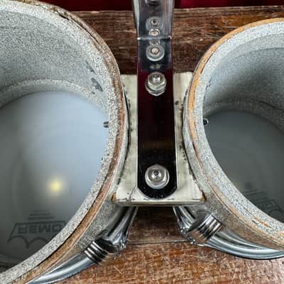 Vintage Ludwig 6" & 8" Tunable Bongos Silver Sparkle image 14