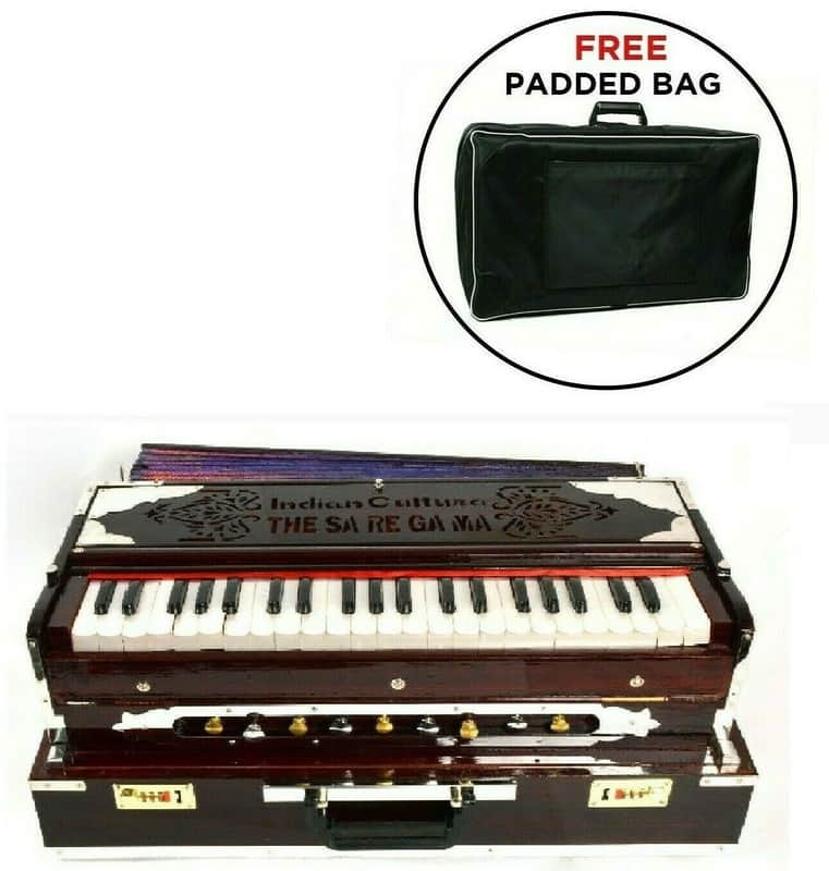 Handmade 9 Stopper Harmonium Portable Folding With Padded Bag Indian Cultura Professional image 1
