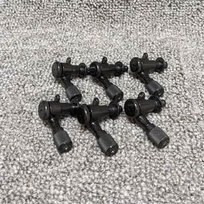 Hipshot Lefty Grip-Lock Tuning Machine Set Black with Knurled Knobs image 1