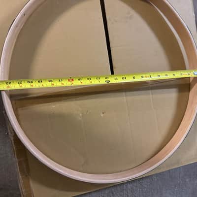 23” Classic Maple Bass Drum Hoops Pair - Vintage Black Oyster image 14