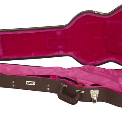 Gator Deluxe Wood Case for Solid-Body Guitars such as Gibson SG®; Vintage Brown Exterior image 1