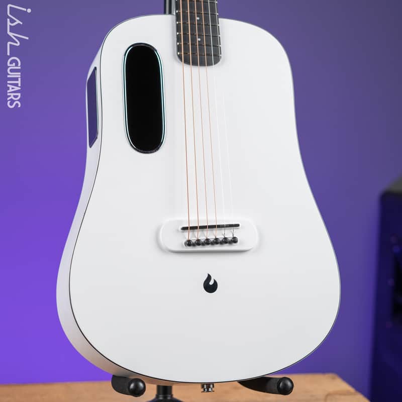 Lava Music Blue Lava Touch Smart Acoustic Guitar Sail White w/ Lite Bag Demo image 1