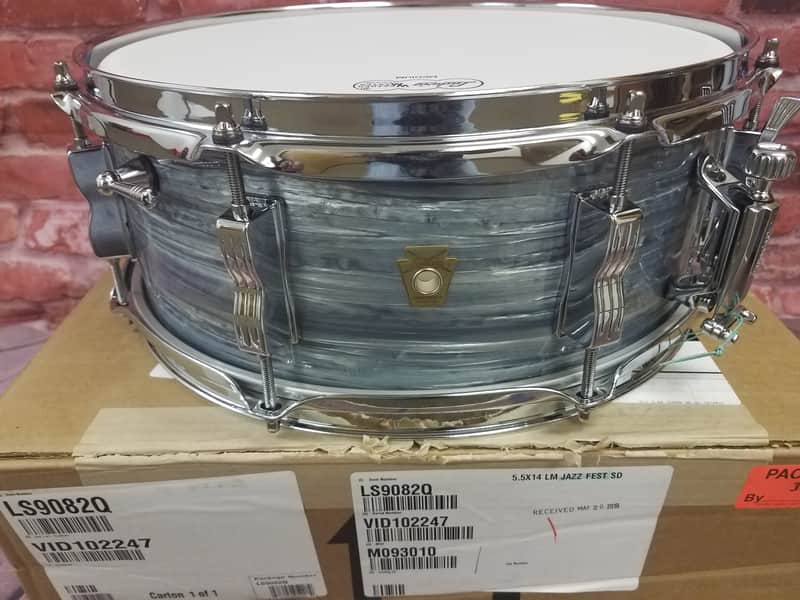 Ludwig *Pre-Order* Legacy Mahogany Vintage Blue Oyster Jazz Fest 5.5x14" Snare Drum w/Internal Muffler | Made in the USA | NEW | Special Order | Authorized Dealer image 1