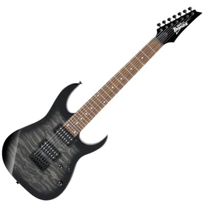 Ibanez GRG7221QATKS Gio Series 7 String Electric Guitar (Quilted Maple Black) image 2