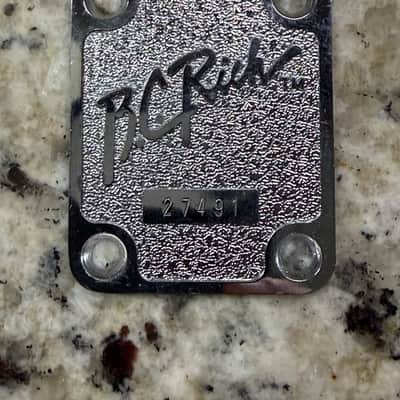 B.C. Rich Neck plate Withe Serial Number - Chrome image 1