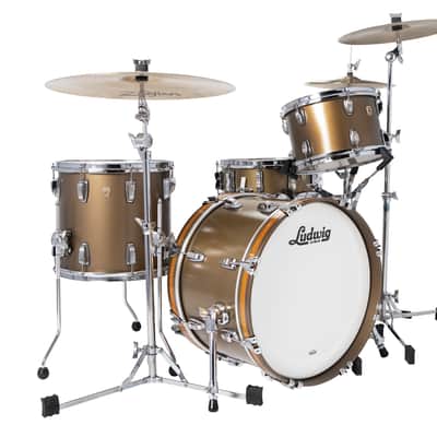 Ludwig *Pre-Order* Classic Maple Vintage Bronze Mist Lacquer Downbeat Kit 14x20_8x12_14x14 Drums Shell Pack Special Order Dealer image 1