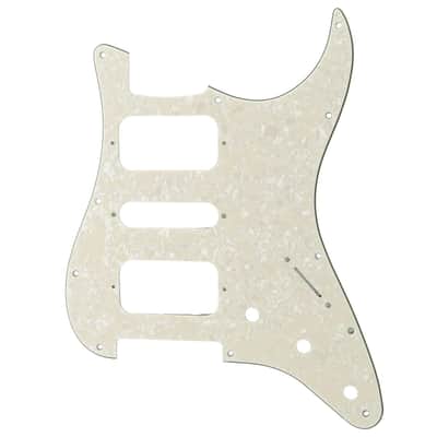 11 Holes Round Corner HSH Strat Pickguard for American/Mexican Fender Standard Stratocaster Electric Guitar, 4Ply Aged White Pearl image 1