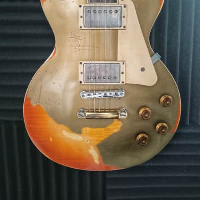 Greco 80's Gold Over Burst Screamin 82 Badge Gibson Relic Custom Shop Bumblebbe Super Real Mint Collection Era image 2
