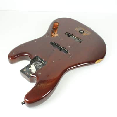 1978 Fender Jazz Bass BODY Burgundy Red Walnut ASH 3-Bolt to 4-Bolt 1970's Vintage image 3