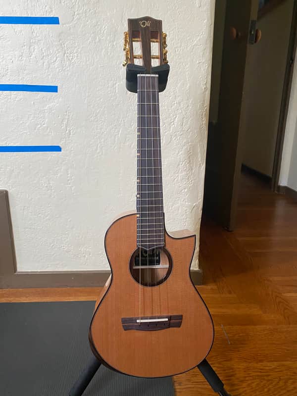 Oli X2-TCMG-SHC (Cedar/Mahogany slothead cutaway tenor ukulele) in pristine condition image 1