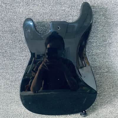Black Strat Style Guitar Body in Solid Wood, Unfinished image 5