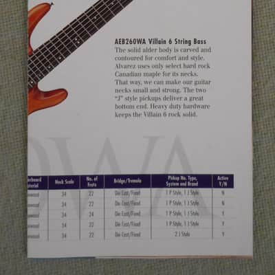 Alvarez Villian Bass Brochure 1995 image 2