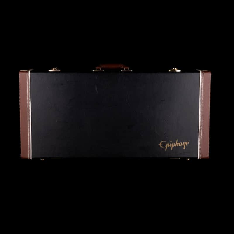 Used Epiphone F-Style Mandolin Case Black with Green Interior image 1