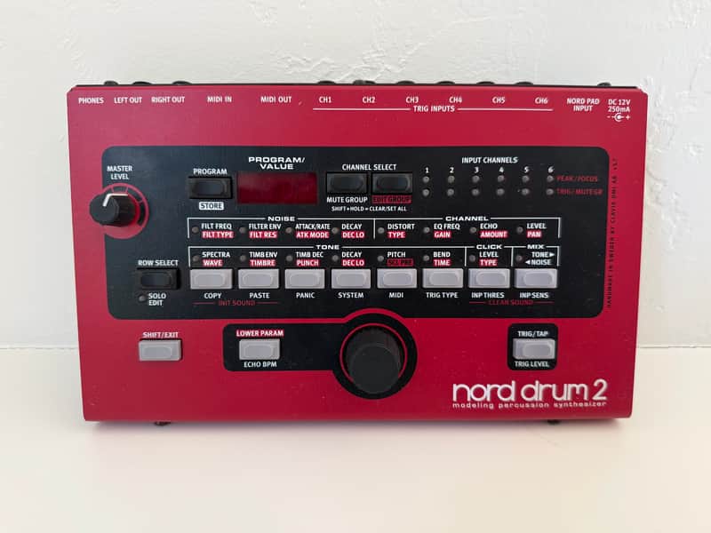 Nord Drum 2 6-Channel Modeling Percussion Synthesizer 2014 - 2016 - Red image 1