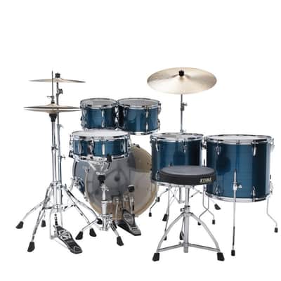 Tama IP62H6W-HLB Imperialstar Drum Set 6 pcs - Hairline Blue/Chrome HW + MEINL Cymbals HCS Cymbal Kit/Stage Master Doubl image 5