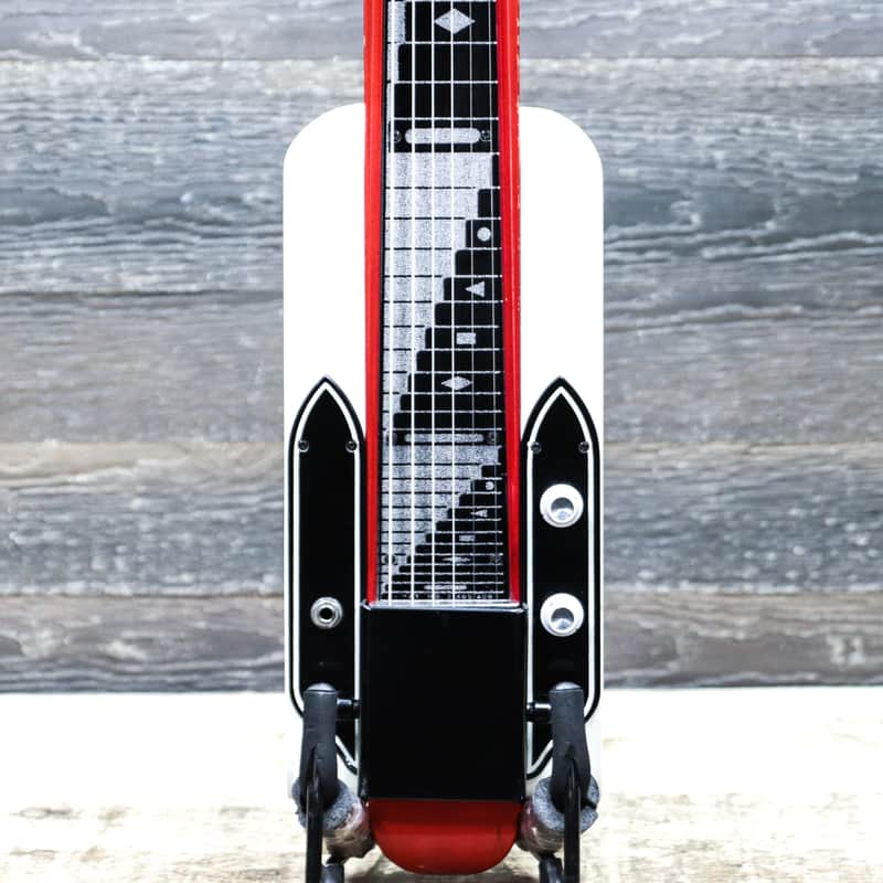 National Dynamic Lap Steel Red & White 6-String Electric Lap Steel Guitar w/Case image 1