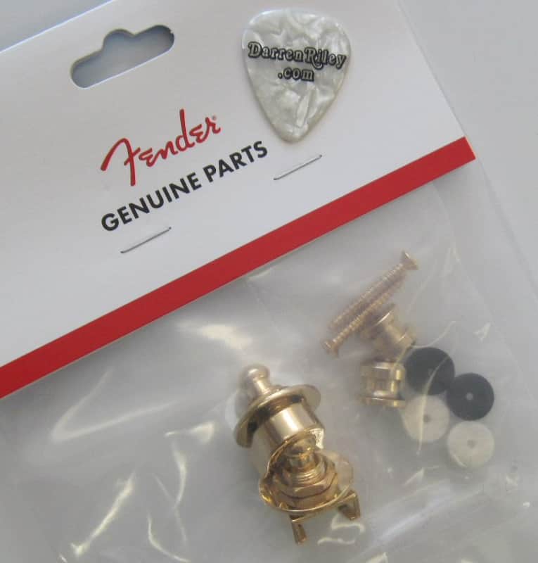 Fender Schaller Strap Locks Set Gold 0022043049 image 1