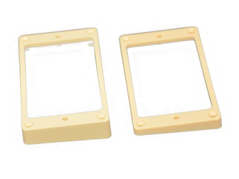 Allparts PC-0733-028 CURVED NECK AND BRIDGE HUMBUCKING PICKUP RING SET Cream image 1