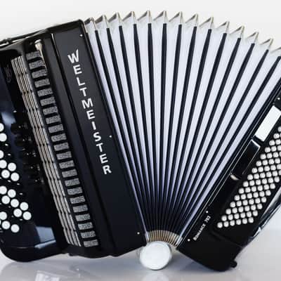 NEW Weltmeister Romance 703 Button Accordion, made in Germany, 96 Bass buttons, 5 Row Accordion B Griff, Black, Straps and Case, Shipping from USA image 3
