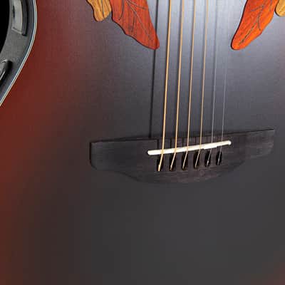 Ovation CE44 Celebrity Series Elite Mid-Depth Acoustic-Electric Guitar Reverse Red Burst image 10