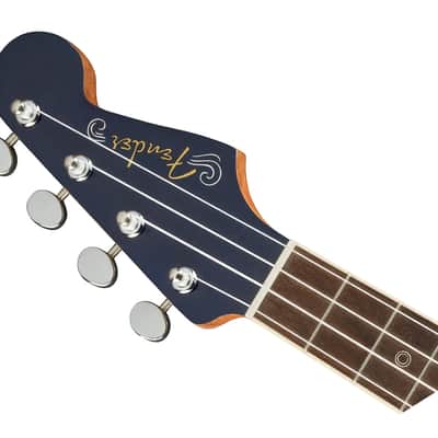 Used Fender Dhani Harrison Uke - Sapphire Blue w/ Walnut FB image 4