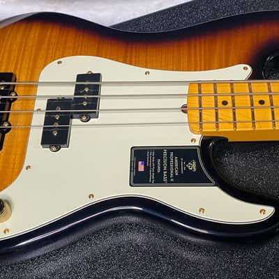 NEW! Fender 75th Anniversary American Professional PJ Bass - 2-Color Sunburst - Flame Top - 9.3lbs - Authorized Dealer - G06680 image 3