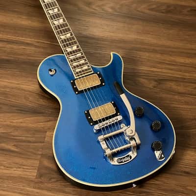 Schecter Solo-6B with Bigsby in Blue Sparkle image 1