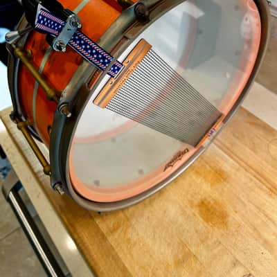 Custom-Homemade 6” x 14” Snare Drum Early 2000s - Satin retro salmon pink painted image 2