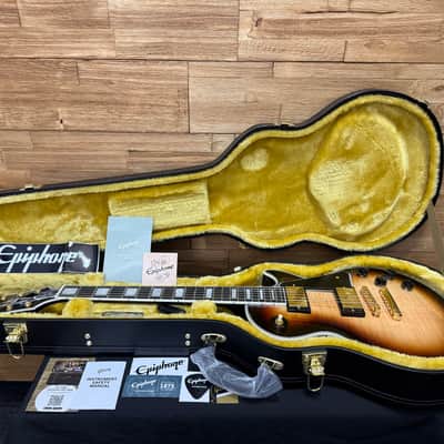 Epiphone "Inspired by Gibson Custom" Les Paul Custom Guitar- Sedona Burst - Flame Top w/Hard Case- New! image 24