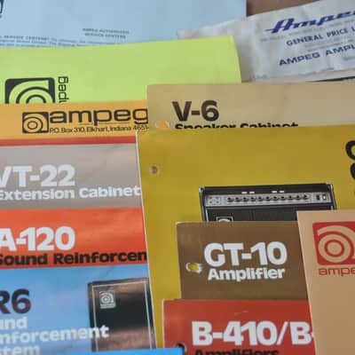 Ampeg Dealer sheets, price lists vintage catalog booklet brochure 1970's. Lots image 2