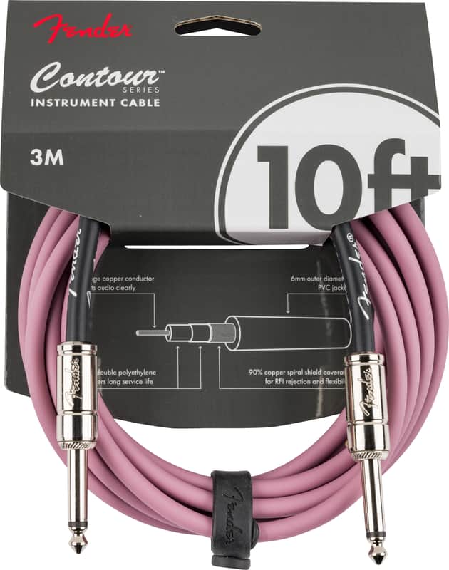 Fender Contour™ Instrument Cable, Burgundy Mist, 10' image 1
