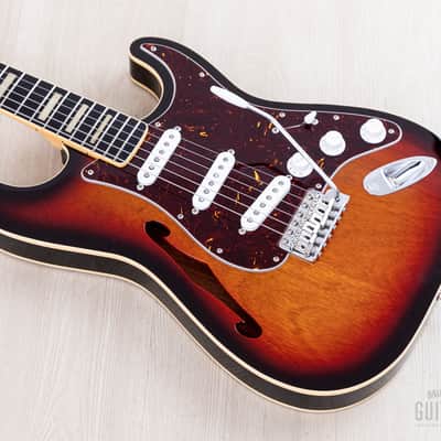 2014 Fender Stratocaster ST/HO/3S Mahogany Semi-Hollow Sunburst w/ DiMarzio Area 61, Japan MIJ image 9