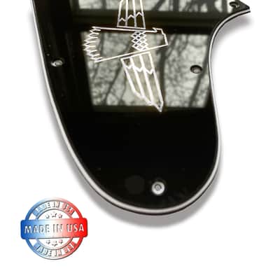 USA Made New 3 Ply Black Pickguard for 1987-1998 Gibson Thunderbird Bass + Chrome Decal image 8