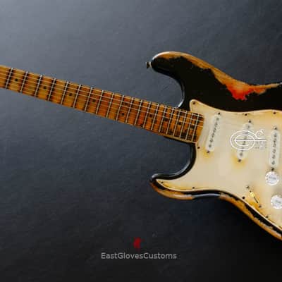 Fender Stratocaster Black Left Handed Heavy Aged Relic image 15