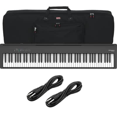 Roland FP-30X Digital Piano with Speakers (Black), Gator Bag GKB-88, (2) 1/4 Cables Bundle