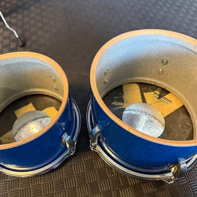 Ludwig Vintage 8” & 10” Concert Toms - Blue Sparkle image 4