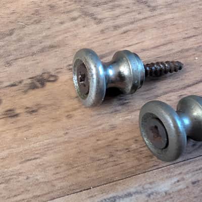 Guild Strap Buttons With Screws Vintage 1960s-1970s Nickel Original Vintage Parts image 3