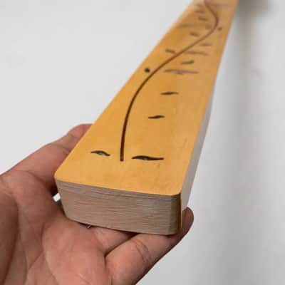 Fretless 4 String Jazz Bass Style Neck, Maple Neck Tree of Life Inlay image 4