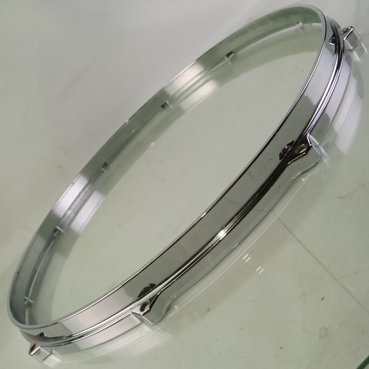 Milestone 16"Die-Cast 10Lug Floor Tom Drum Rim Hoop Vintage 80s Chrome Tempus CA — main photograph