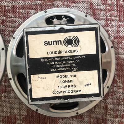 Sunn Beta Lead 212 Combo Squareback Speakers (Speakers Only) Model 118 8 Ohm Loudspeakers (2) image 3